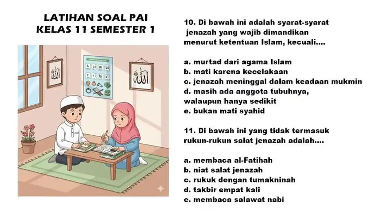 29 Soal PAI Kelas 11 Semester 1 Kurikulum Merdeka Kunci Jawaban