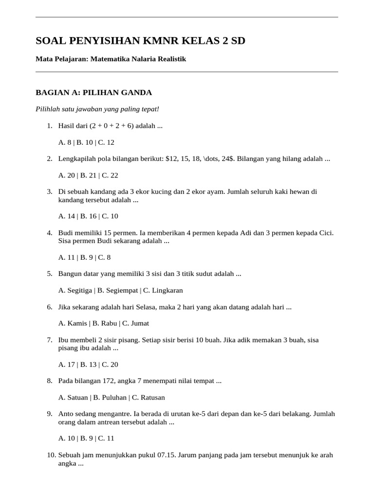 5 Rahasia Buku Soal Soal Kmnr Kelas 2 SD yang Wajib Diketahui Orang Tua di 2026