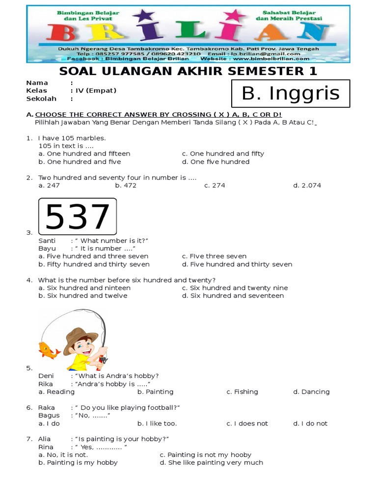 7 Contoh Soal Harian Bahasa Inggris Kelas 4 Tema7 Makanan yang Wajib Dikuasai di 2026
