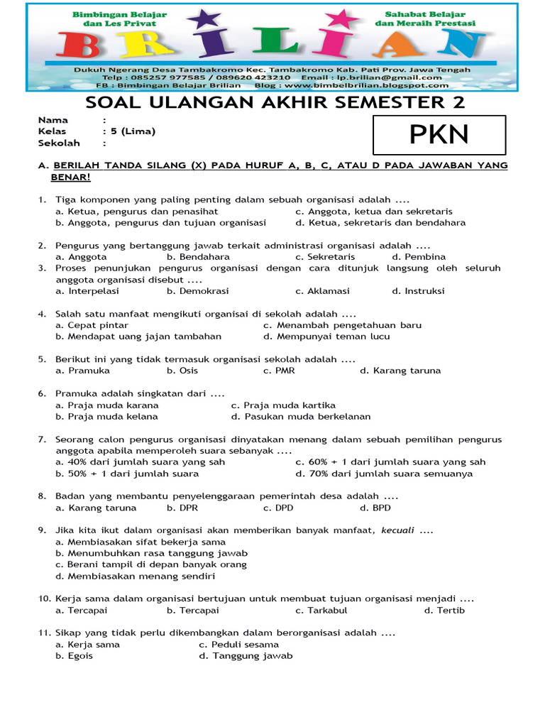 11 Contoh Soal PKN Tema 9 Kelas 5 Semester 2 K13 yang Wajib Dikuasai Siswa Sebelum Ujian