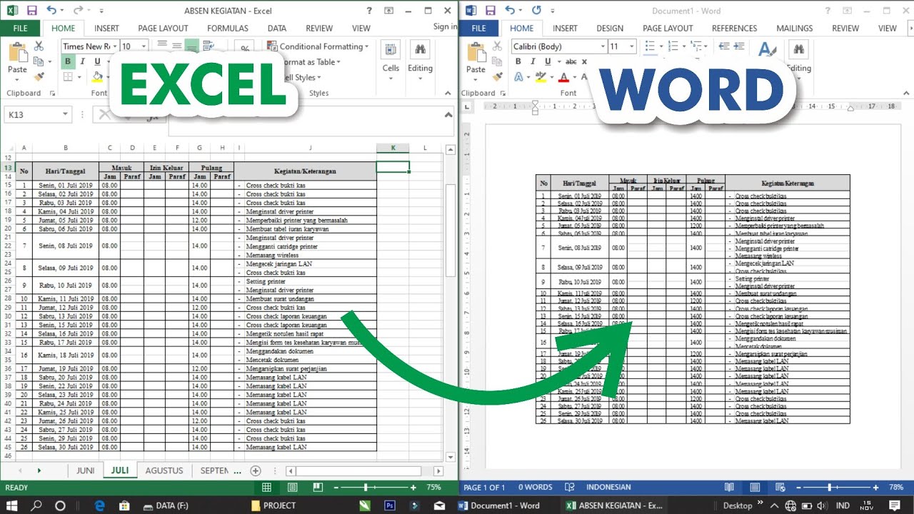 3 Cara Mengcopy Tabel Excel Ke Word Agar Rapi Cara Copy Tabel Excel