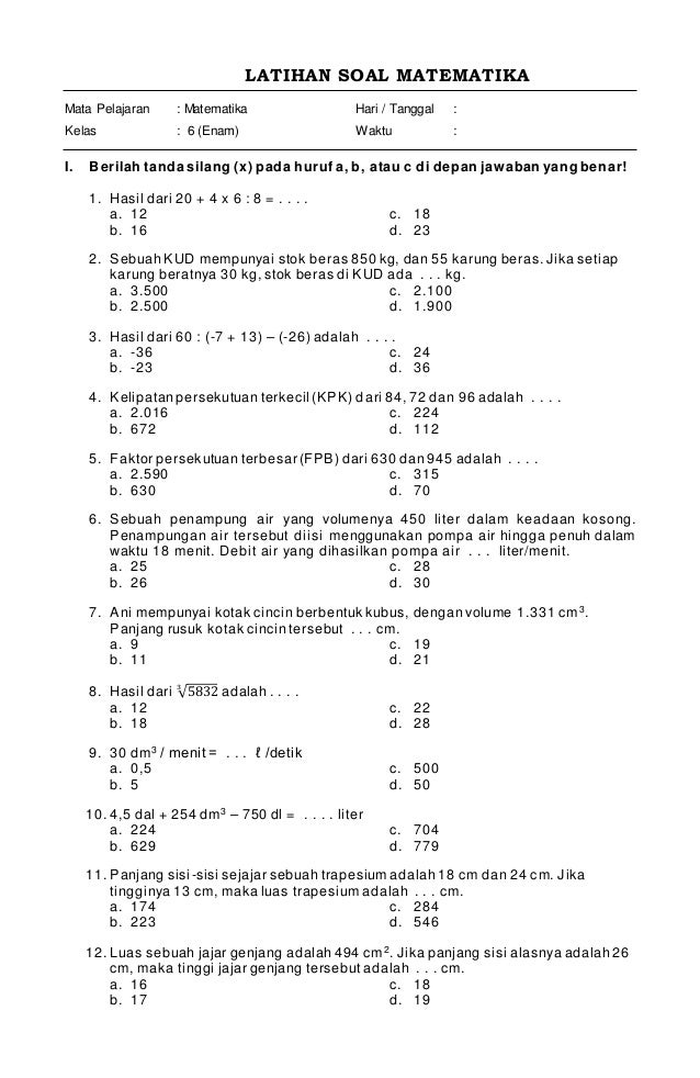 Taklukkan Matematika Kelas 6 Semester 2 Panduan Lengkap Mengunduh Soal