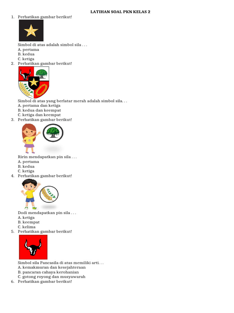 Latihan Soal PKN Kelas 2 PDF Latihan Soal PKN Kelas 2 PDF