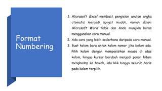 Membuat Tabel Pada Ofiice Microsoft Word PPTX