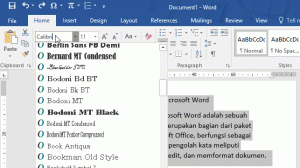 2 Cara Memilih Jenis Font pada Microsoft Word