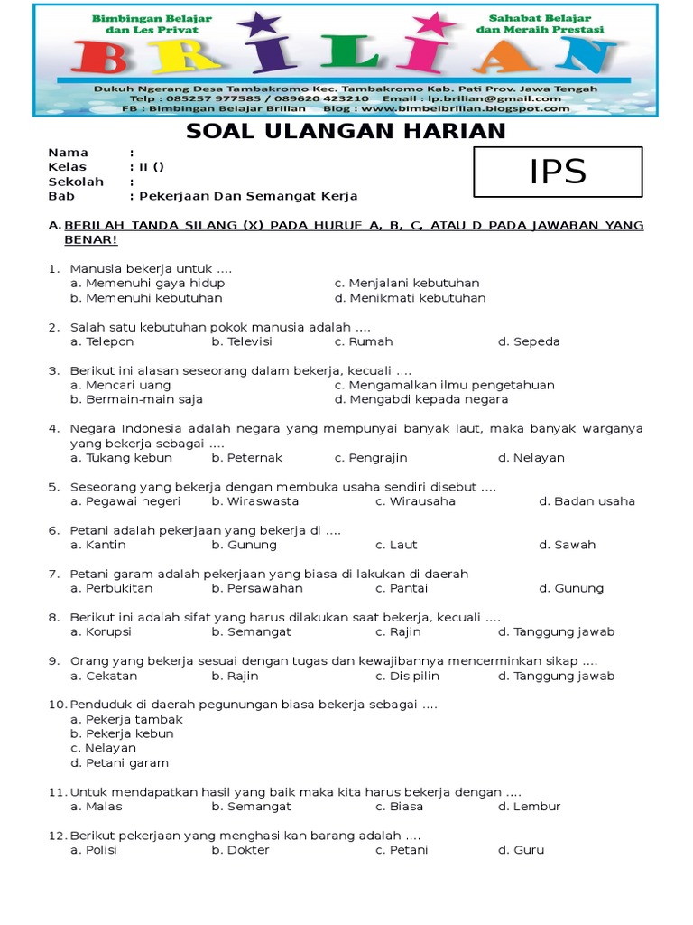 Terbukti Efektif! 7 Kumpulan Soal UKK IPS Kelas 3 SD Jarang Diketahui untuk Nilai Tinggi