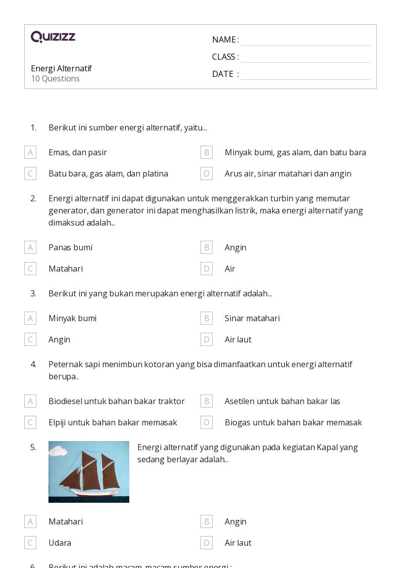 7 Kumpulan Soal Tematik Kelas 4 Energi Alternatif yang Bikin Nilai Kamu Melejit 7 Kumpulan Soal Tematik Kelas 4 Energi Alternatif yang Bikin Nilai Kamu Melejit